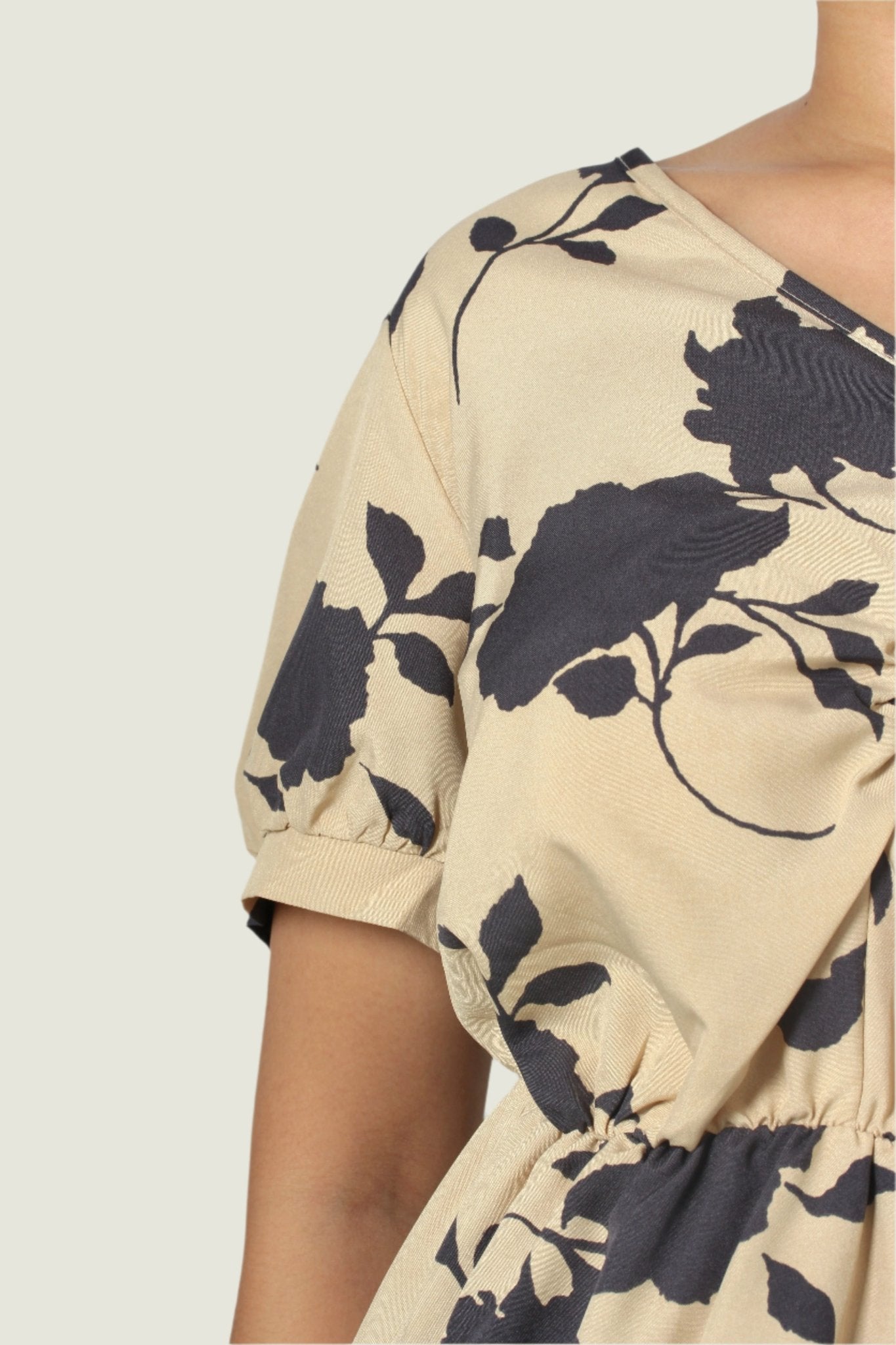 Modern Floral Peplum Blouse & Comfy Wide-Leg Pants