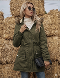 Women's Plus Size Faux-Fur Trim Hooded Parka Jacket