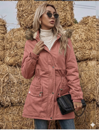 Women's Plus Size Faux-Fur Trim Hooded Parka Jacket