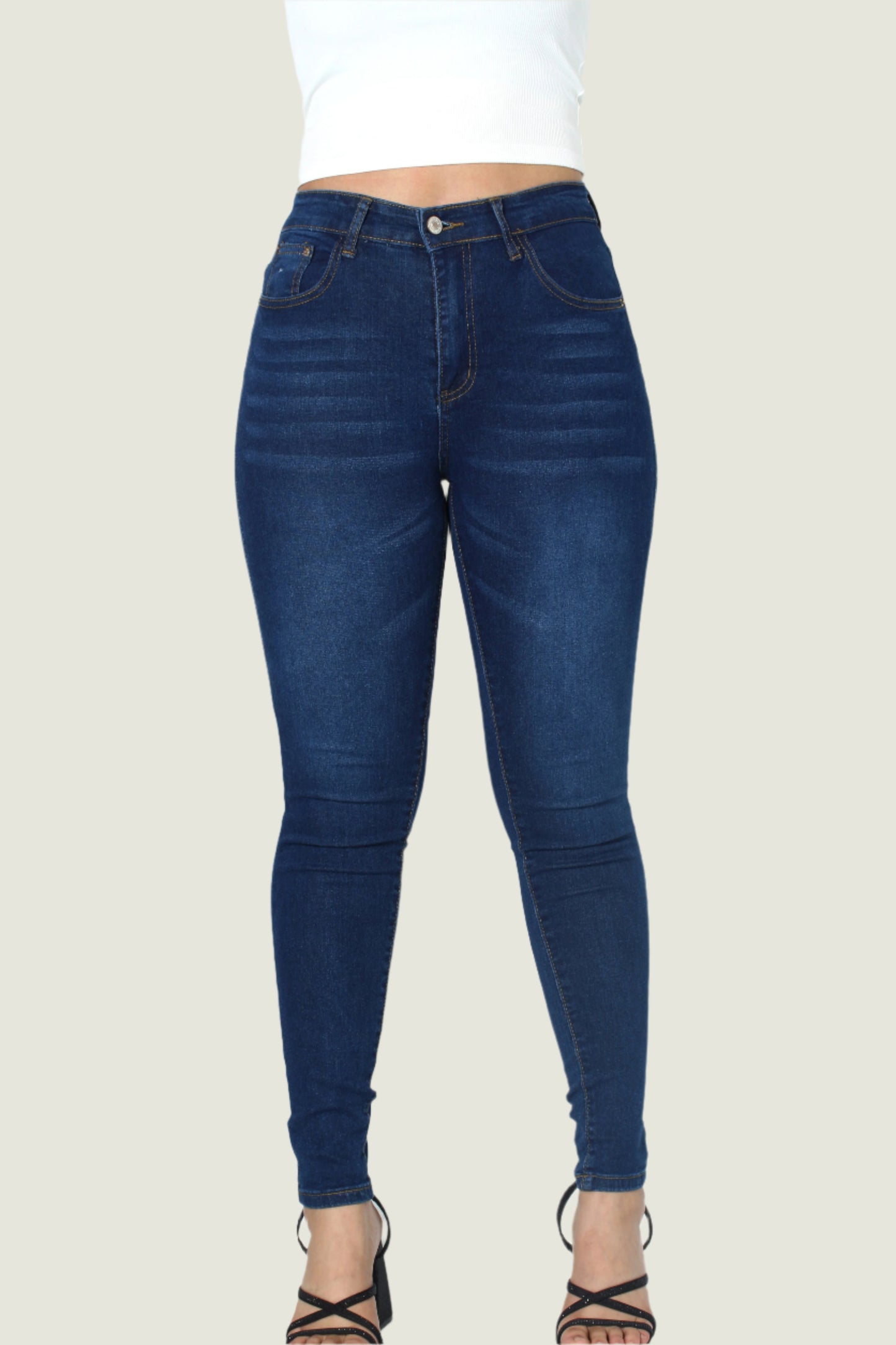 Women's Blue Stretch High Rise Skinny Jeans – Comfortable & Stylish Fit