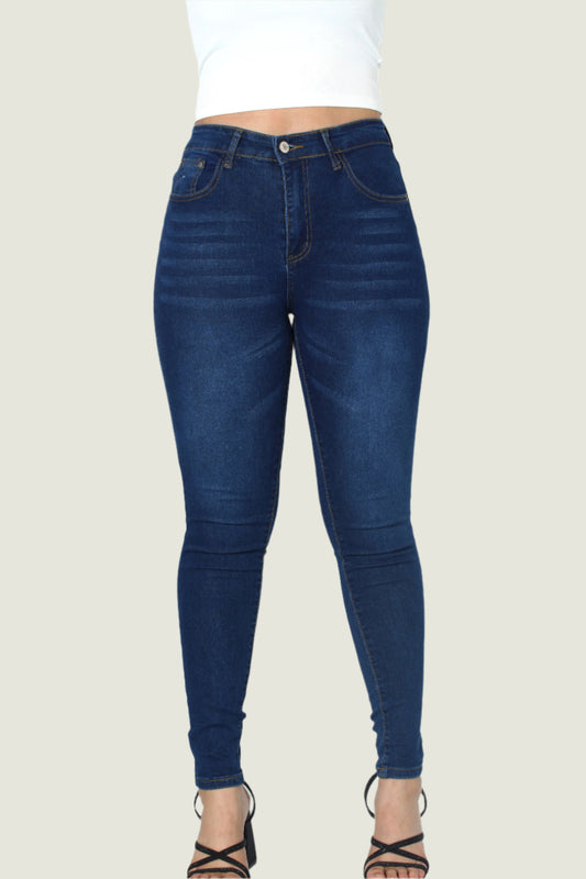Women's Blue Stretch High Rise Skinny Jeans – Comfortable & Stylish Fit