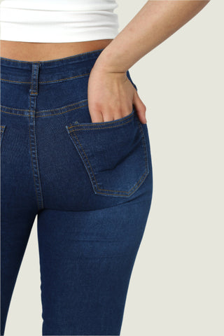 Women's Blue Stretch High Rise Skinny Jeans – Comfortable & Stylish Fit