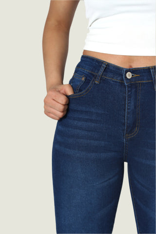 Women's Blue Stretch High Rise Skinny Jeans – Comfortable & Stylish Fit