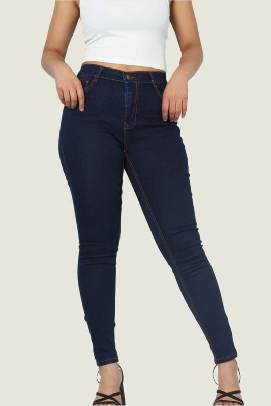 Dark Blue High Rise Skinny Fit  Denim Jeans