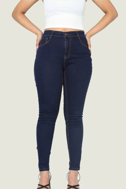 Dark Blue High Rise Skinny Fit  Denim Jeans