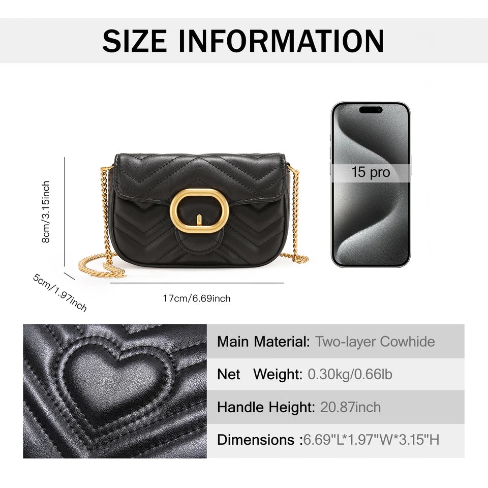 Quilted Chain Shoulder Bag – Compact & Statement-Ready 8X039#
