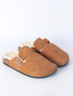 Cozy Buckled Slip-On Fleece Lined Clogs