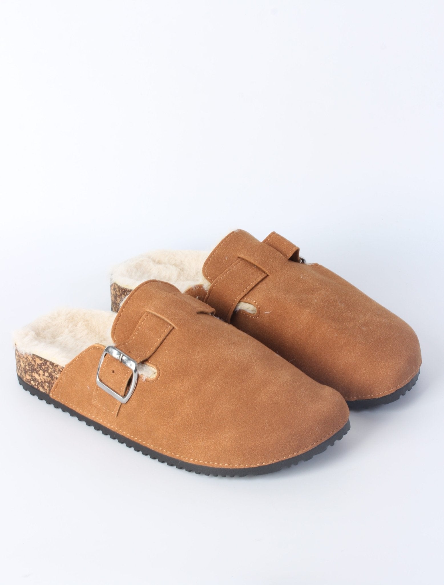 Cozy Buckled Slip-On Fleece Lined Clogs