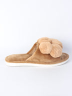 Plush Pom-Pom Slide Slippers