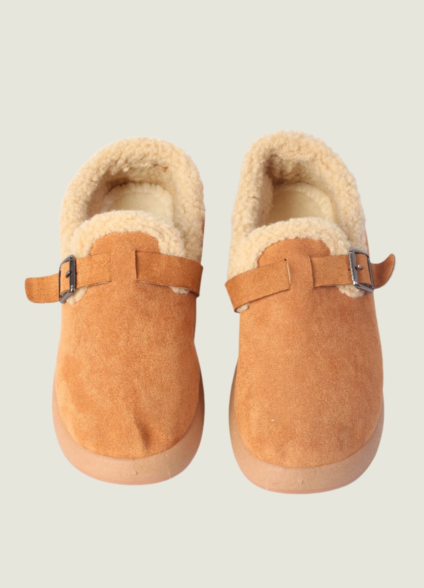Plush Shearling-Lined Buckled Clog 