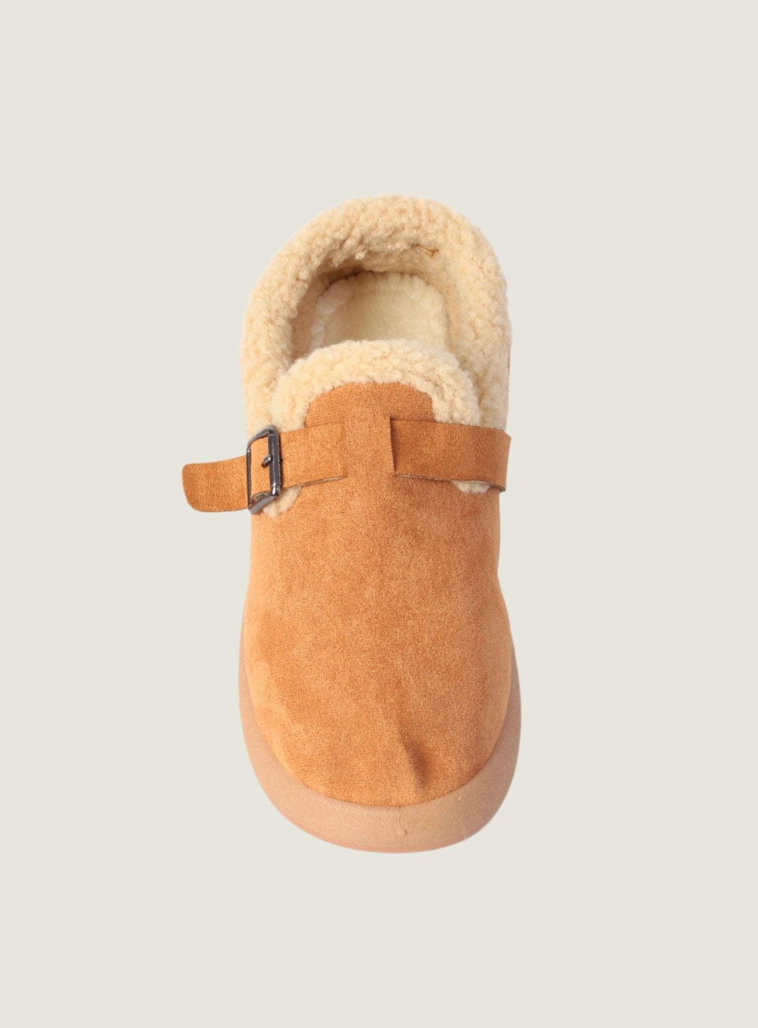 Plush Shearling-Lined Buckled Clog 