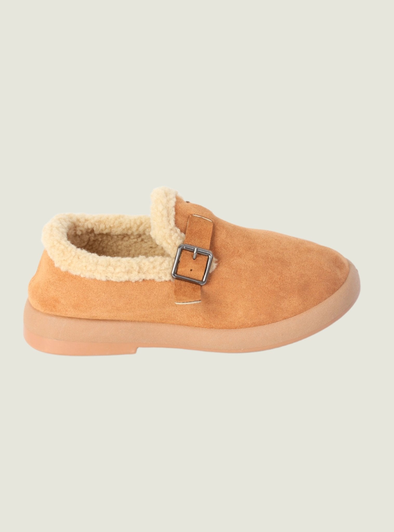 Plush Shearling-Lined Buckled Clog 