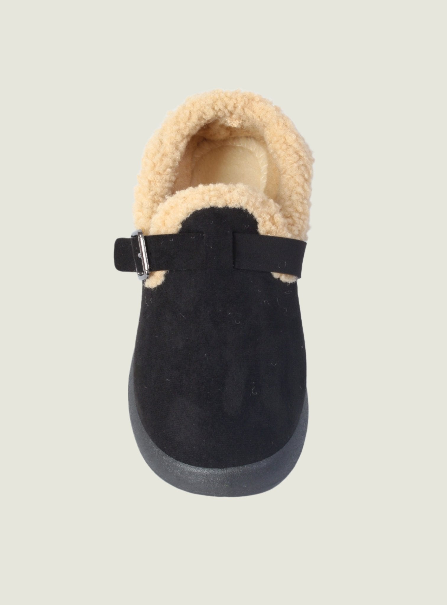 Plush Shearling-Lined Buckled Clog 