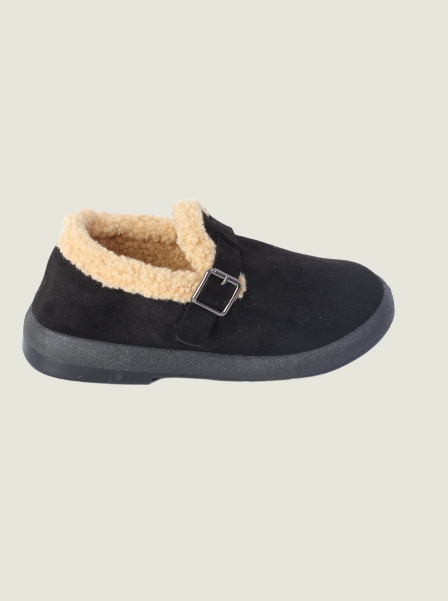 Plush Shearling-Lined Buckled Clog 