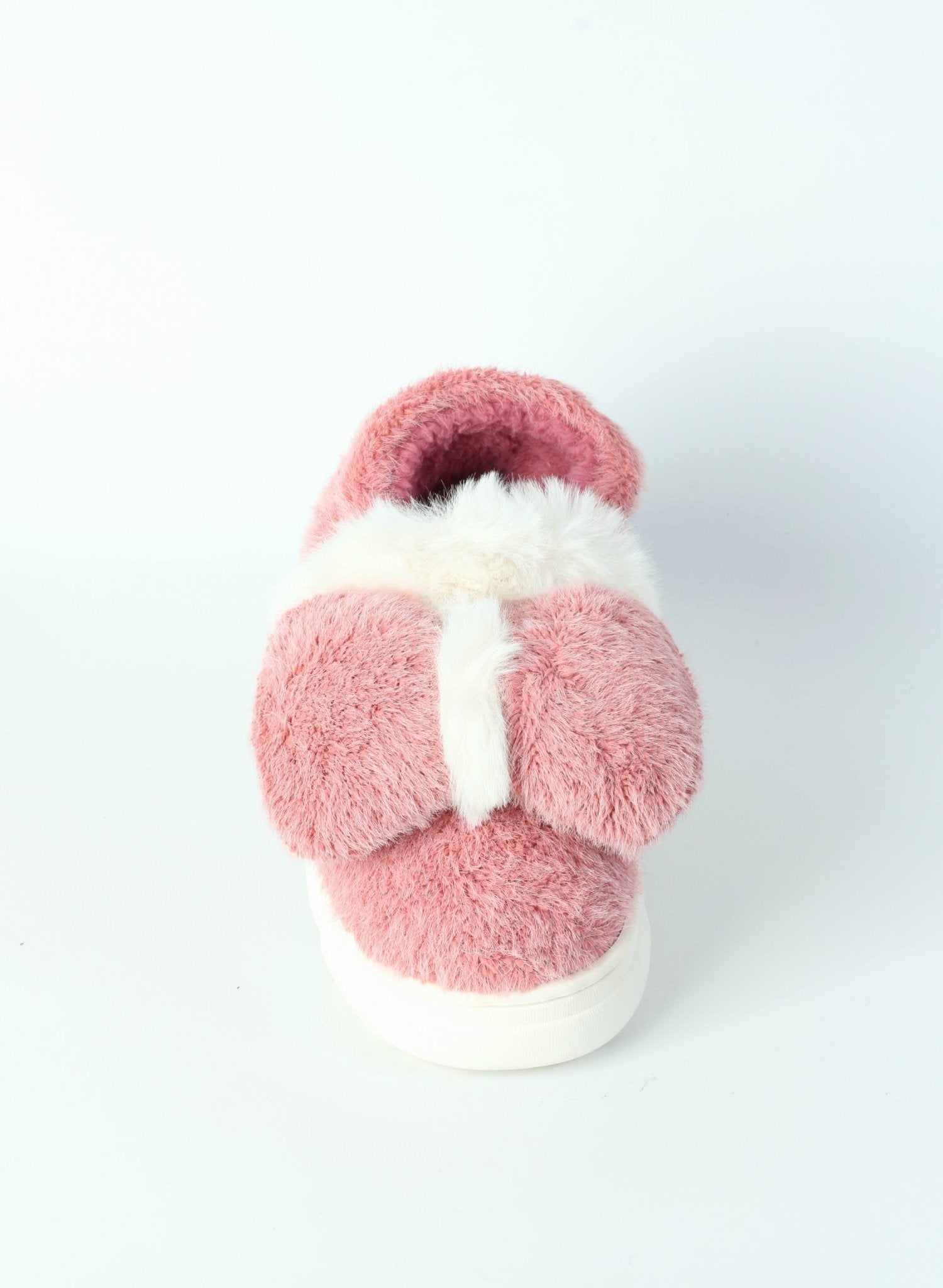 Plush Bow Platform Slippers 
