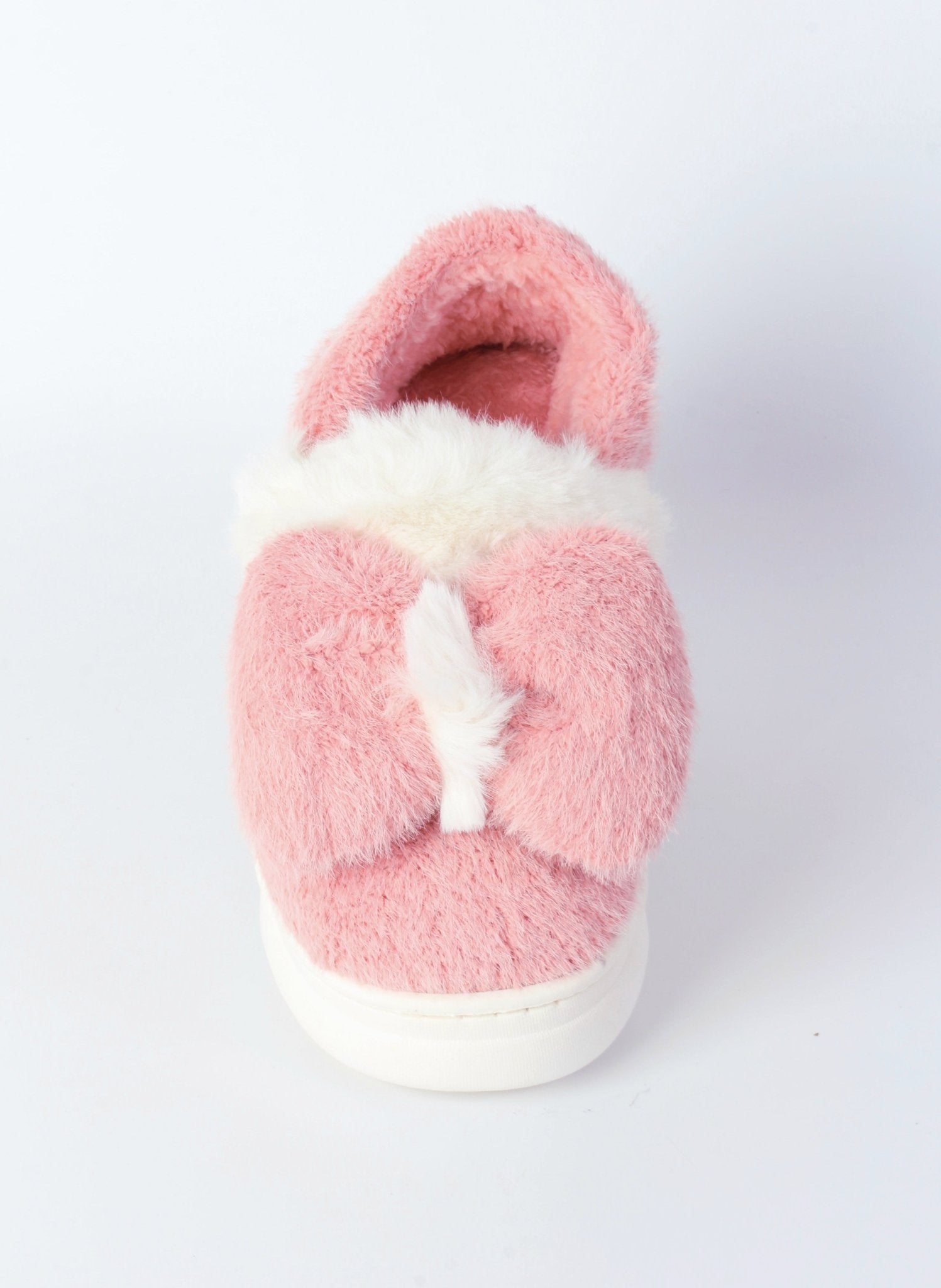 Plush Bow Platform Slippers 