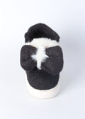 Plush Bow Platform Slippers 