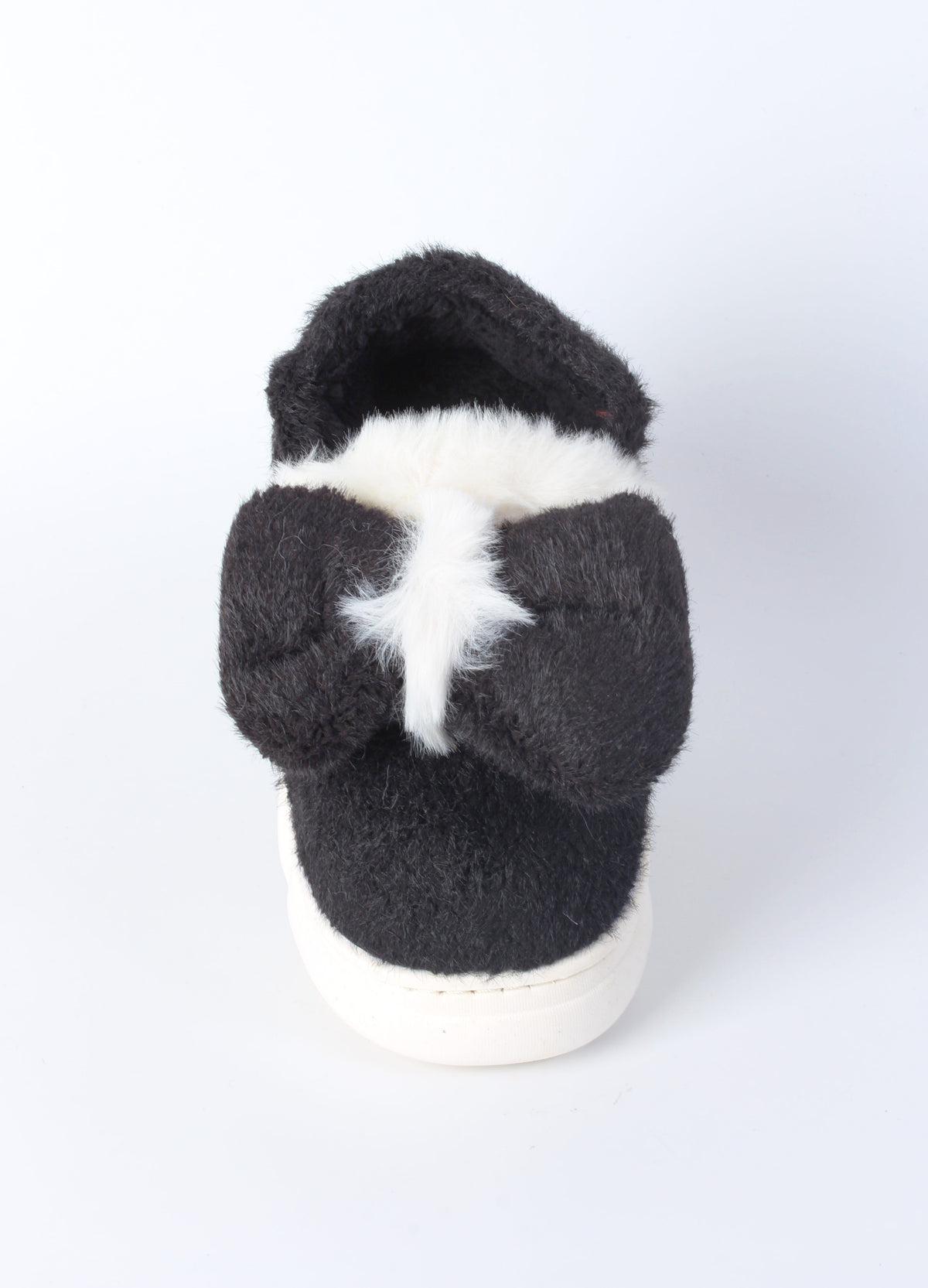 Plush Bow Platform Slippers 