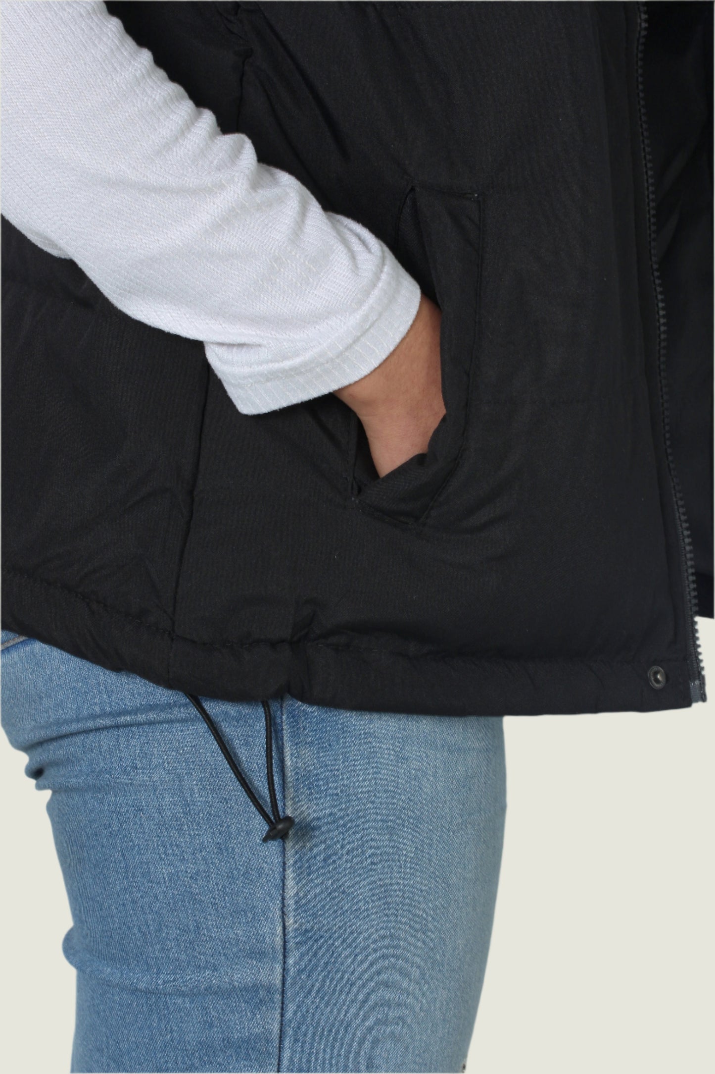 Chic Sleeveless Black Quilted Winter Puffer Vest