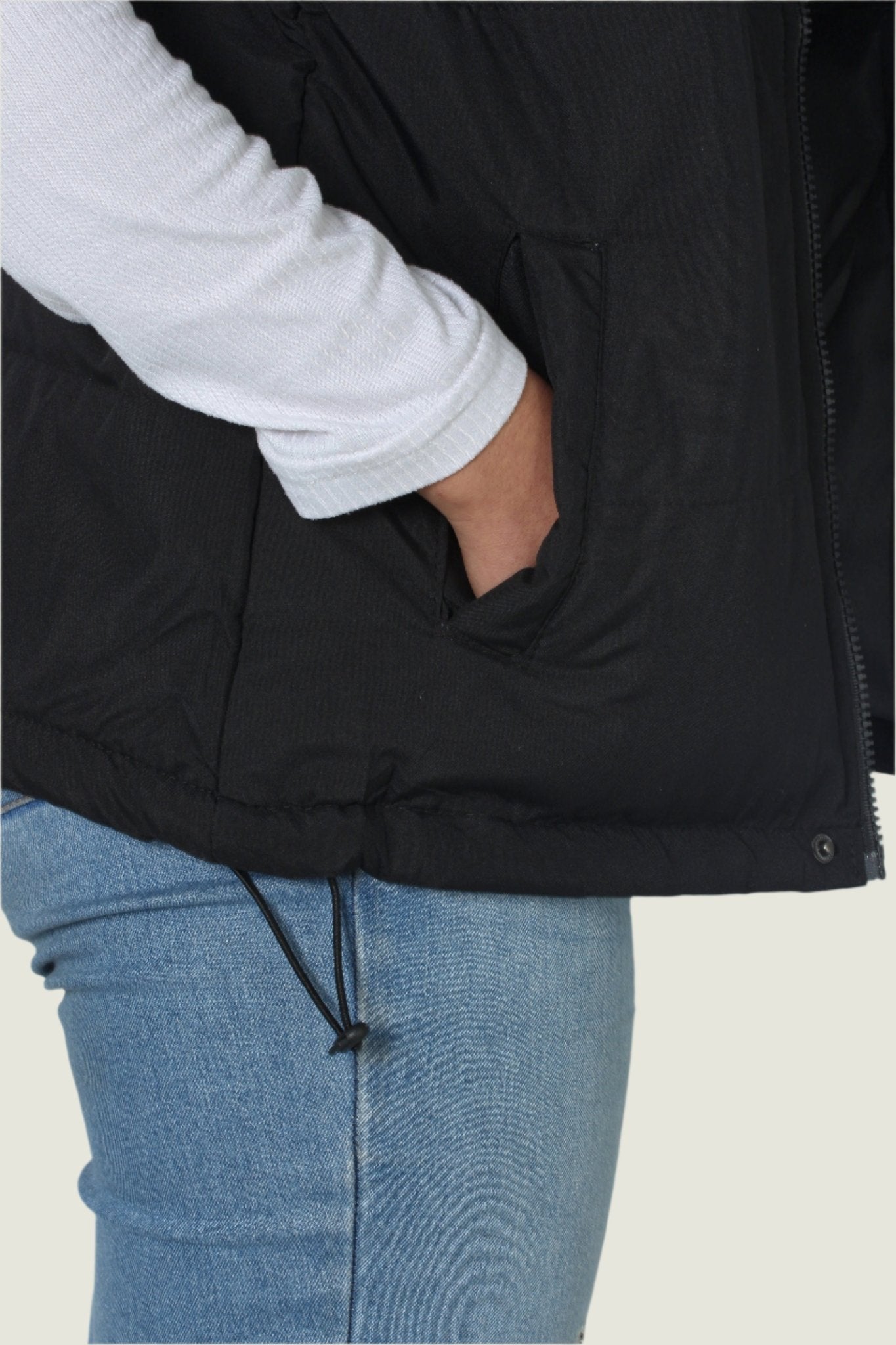 Chic Sleeveless Black Quilted Winter Puffer Vest