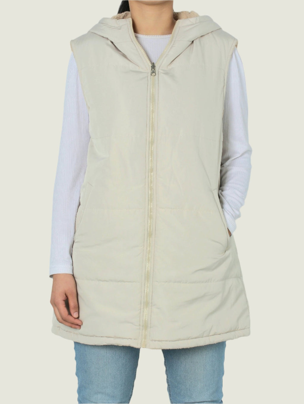 Women’s Sleeveless Fleece-Lined Puffer Vest