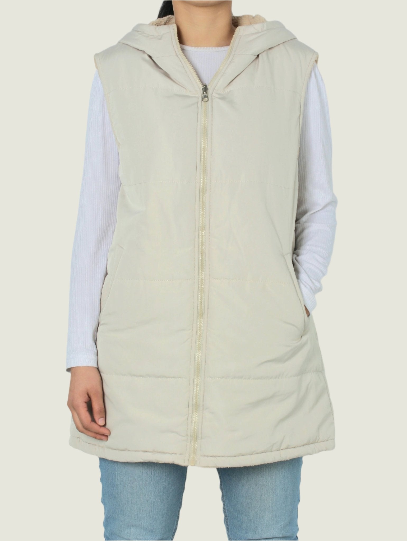 Women’s Sleeveless Fleece-Lined Puffer Vest