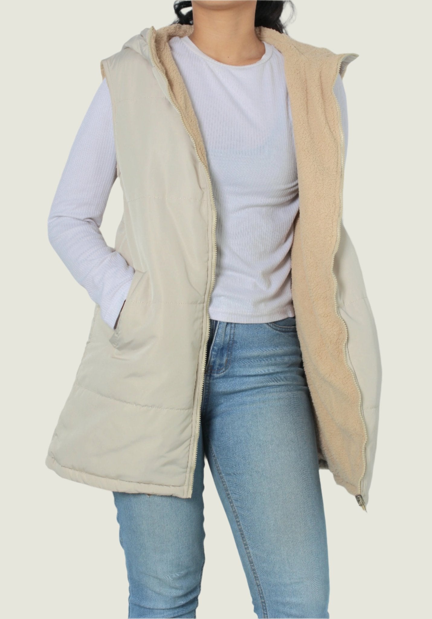 Women’s Sleeveless Fleece-Lined Puffer Vest