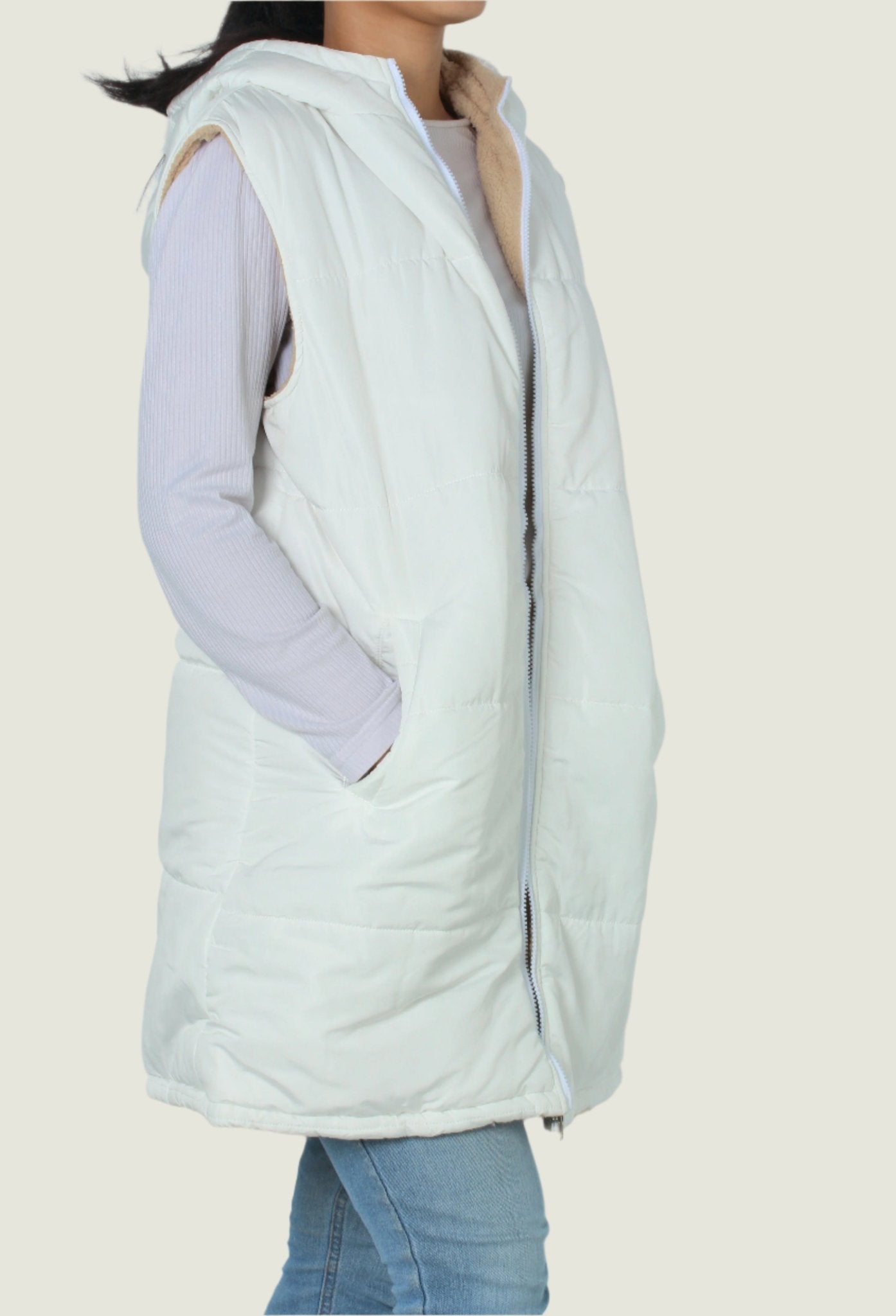 Women’s Sleeveless Fleece-Lined Puffer Vest