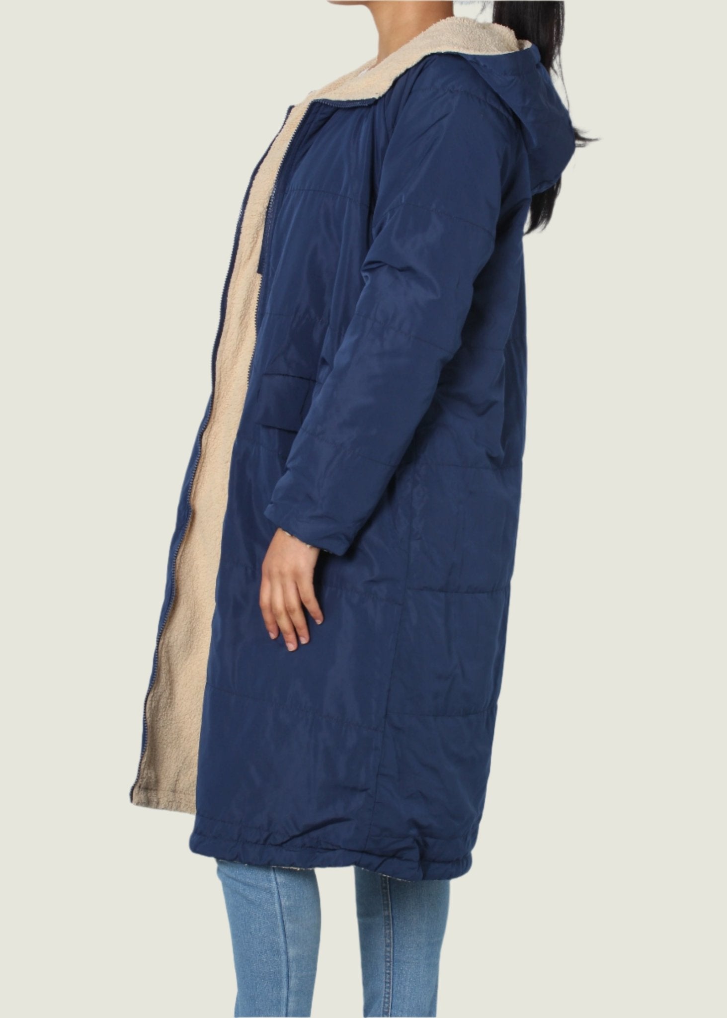Women's Reversable Fleece-Lined Long Jacket