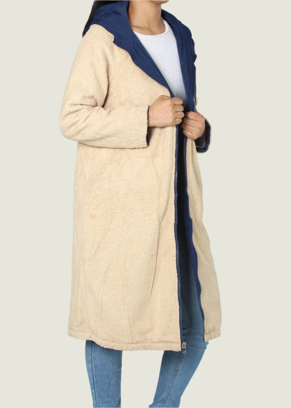 Women's Reversable Fleece-Lined Long Jacket