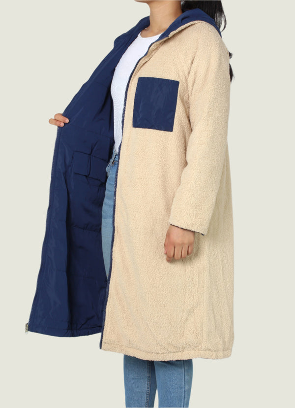 Women's Reversable Fleece-Lined Long Jacket