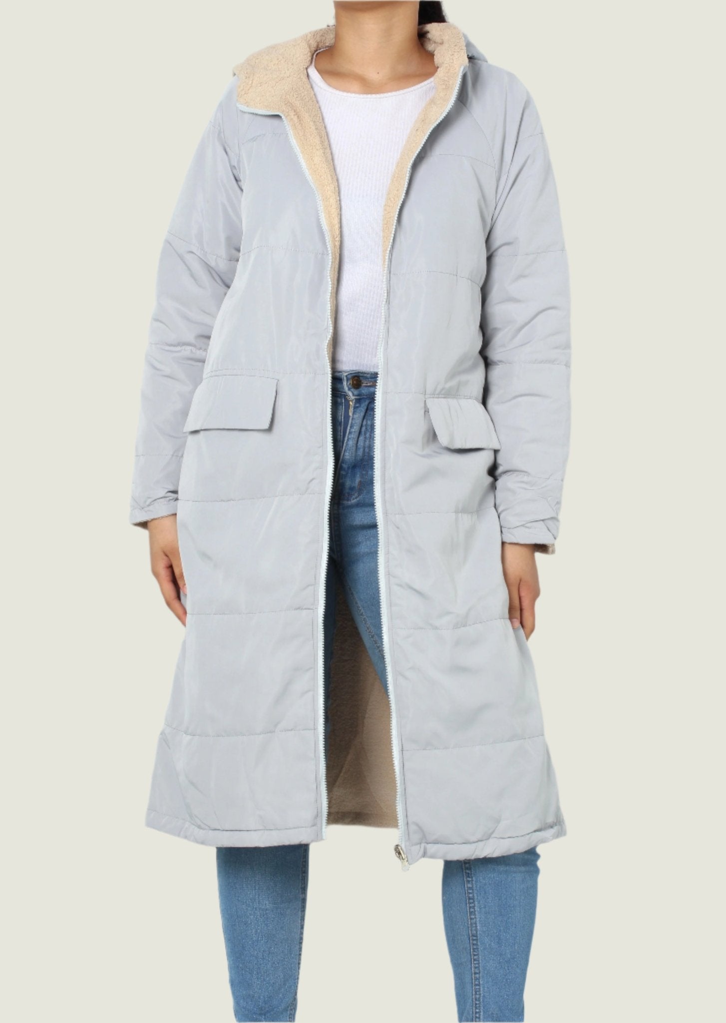 Women's Reversable Fleece-Lined Long Jacket