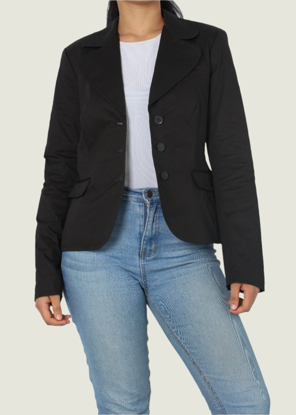 Classic Tailored Button-Up Blazer