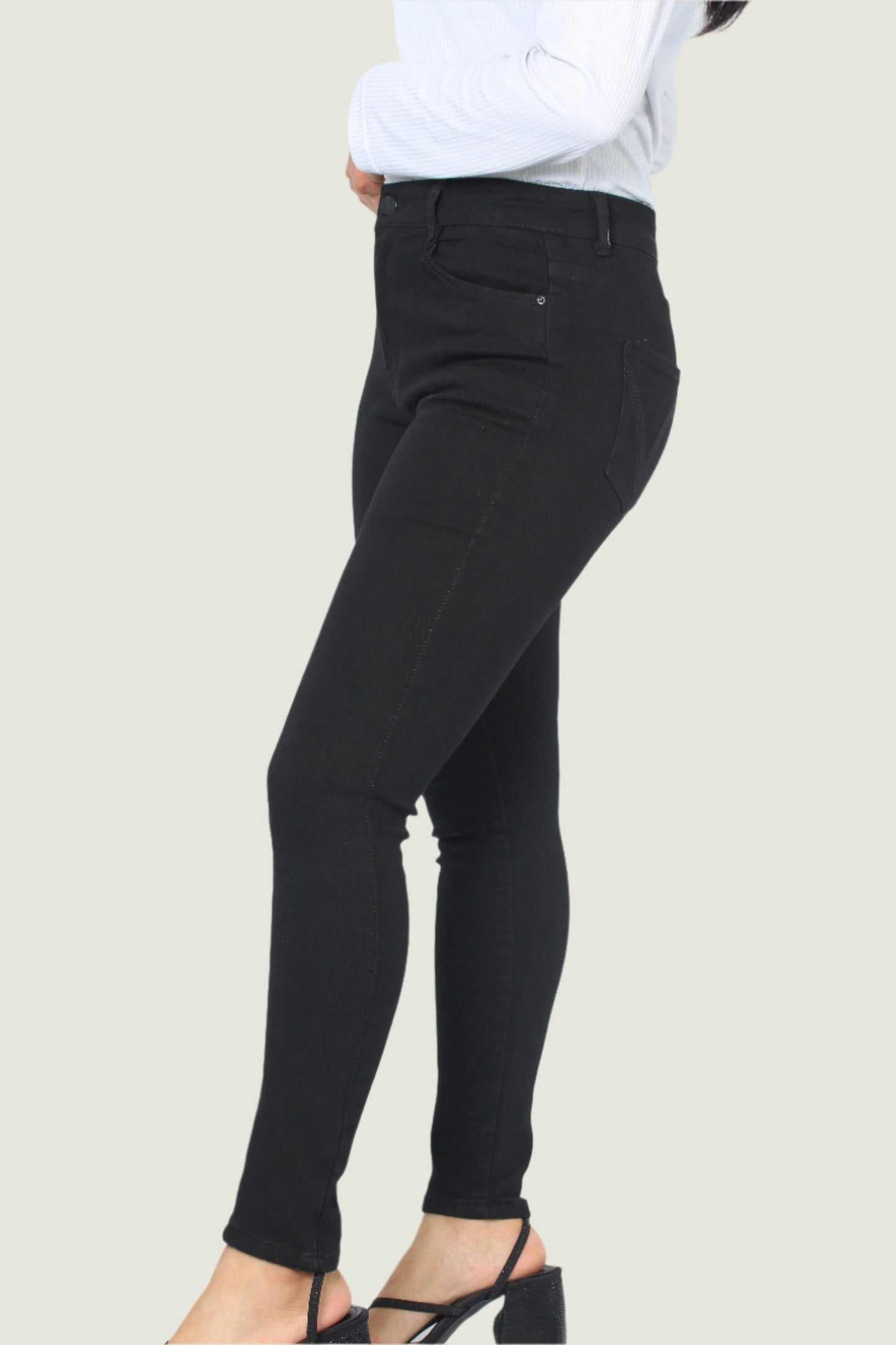 Mid Rise Denim Skinny Jeans for Women