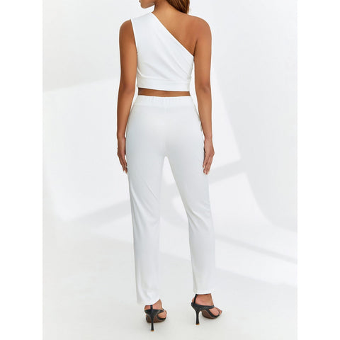 Womens Two Piece Knot Top And Pants Set