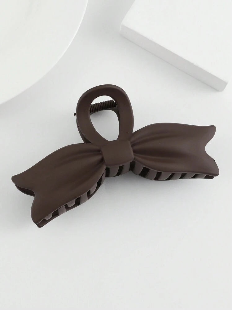 1Pc Medium Bow Hair Clip – Stylish Vintage Matte Hair Accessory