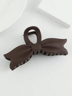 1Pc Medium Bow Hair Clip – Stylish Vintage Matte Hair Accessory
