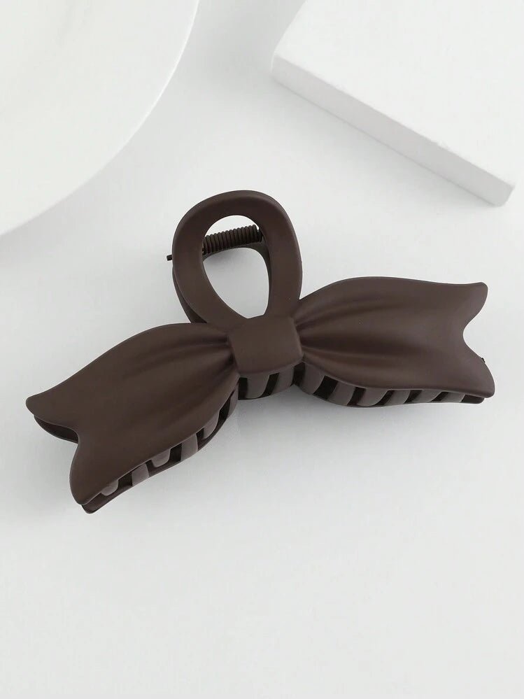 1Pc Medium Bow Hair Clip – Stylish Vintage Matte Hair Accessory