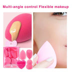 Makeup Sponge & Heart Puff Set 5pc Blenders for Foundation & Powder - Random