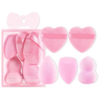 Makeup Sponge & Heart Puff Set 5pc Blenders for Foundation & Powder - Random