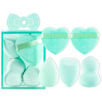 Makeup Sponge & Heart Puff Set 5pc Blenders for Foundation & Powder - Random