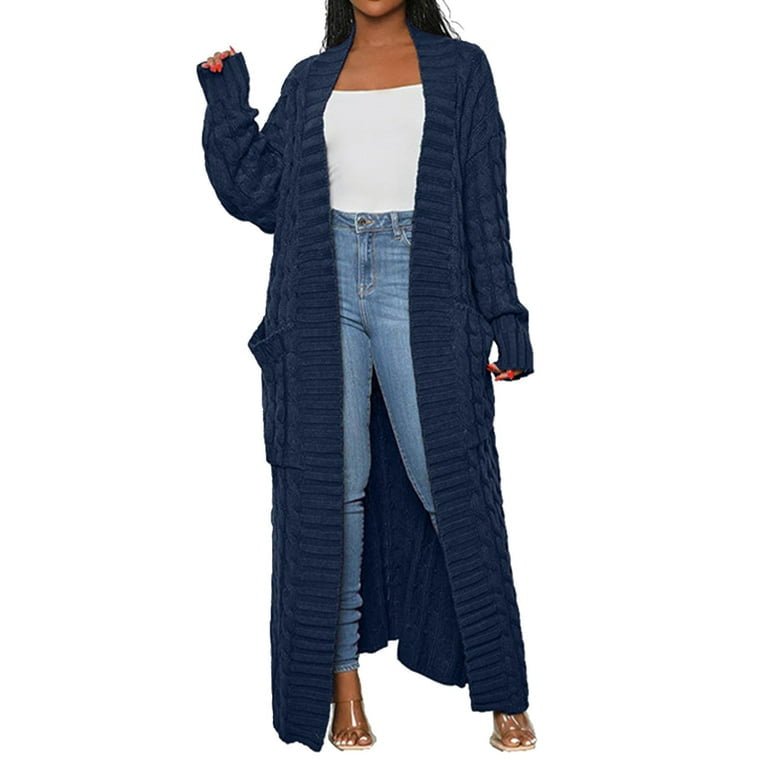 Chunky Knit Longline Cardigan – Cozy & Stylish Open Front Sweater