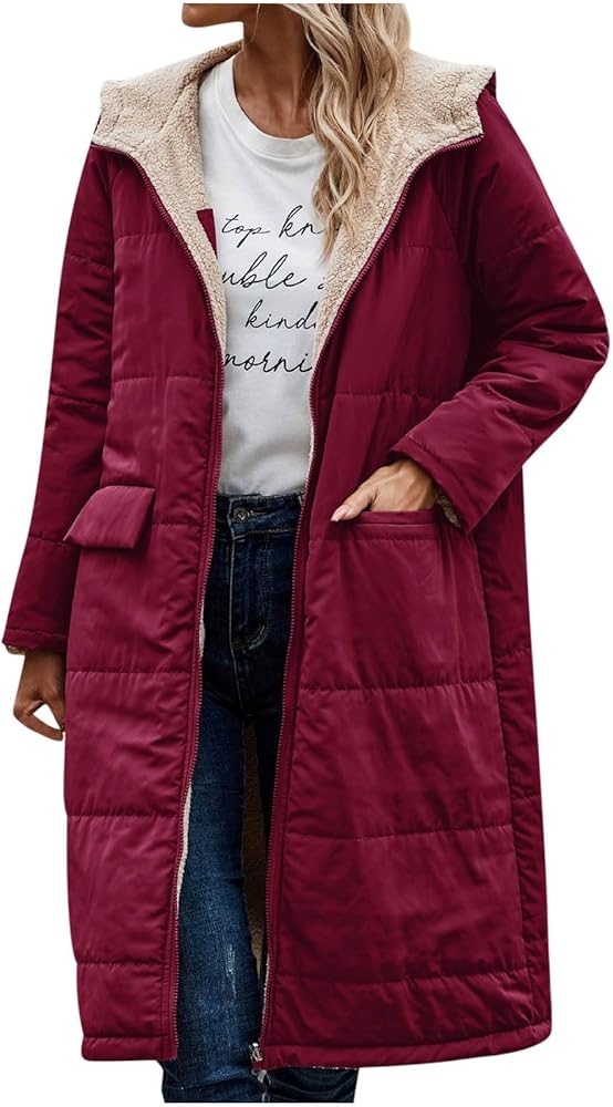Women's Reversable Fleece-Lined Long Jacket
