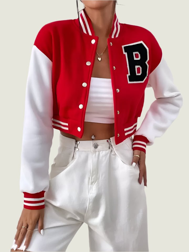 Cropped Baseball Alphabet Jacket