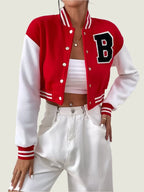 Cropped Baseball Alphabet Jacket
