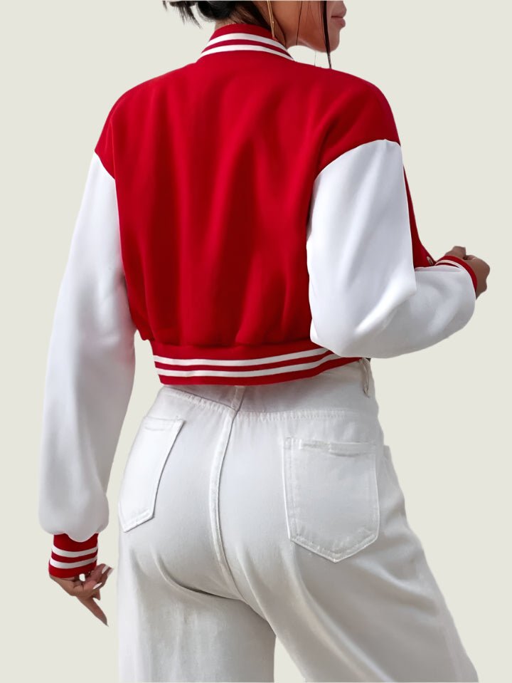 Cropped Baseball Alphabet Jacket