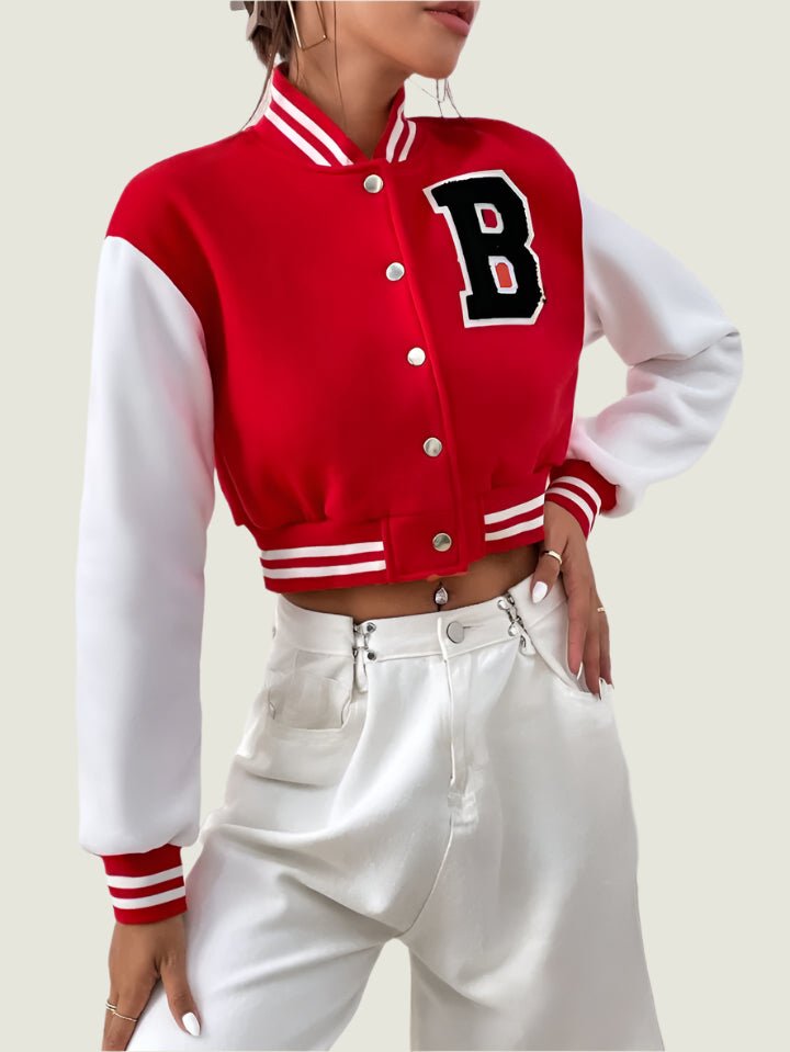 Cropped Baseball Alphabet Jacket