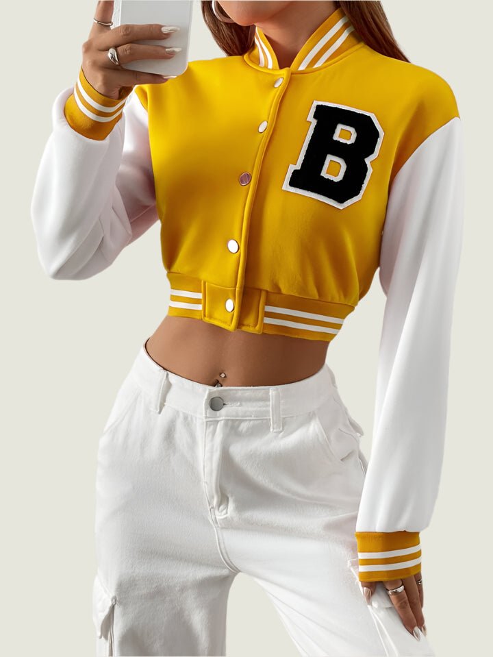 Cropped Baseball Alphabet Jacket