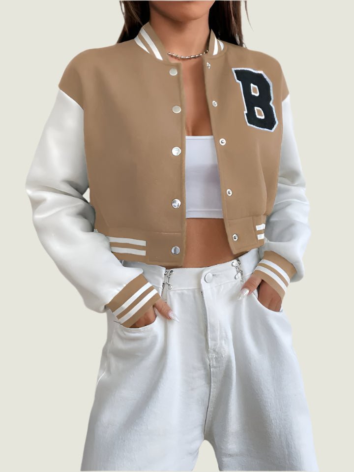 Cropped Baseball Alphabet Jacket