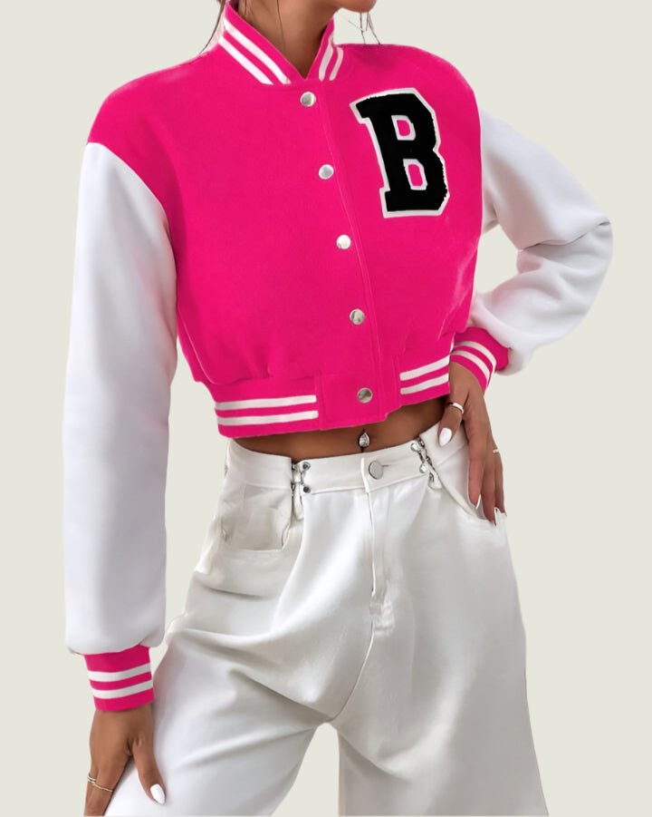 Cropped Baseball Alphabet Jacket